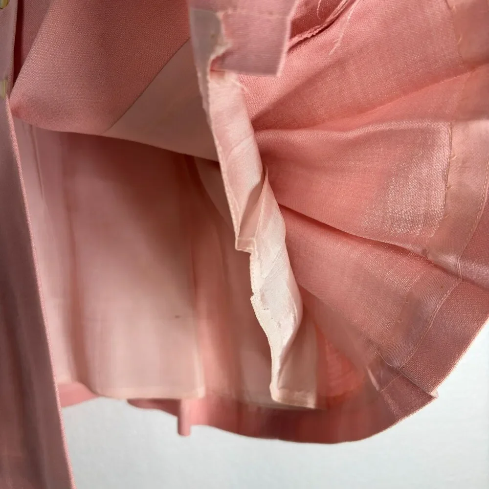 Girls Vintage Handmade Pink Jacket with Lace Trim and Lining 6-12 Months